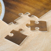 木に葉状の泡を付けたコーヒーラテカップ ジグソーパズル (側面)