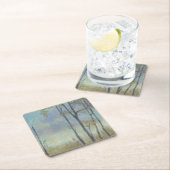 木に覆われたムギ草I スクエアペーパーコースター (インサイチュ)