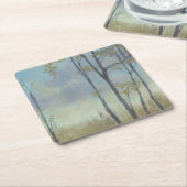 木に覆われたムギ草I スクエアペーパーコースター (アングル)