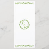 木に覆われた優雅さ |の結婚つる植物披露宴 メニュー (裏面)