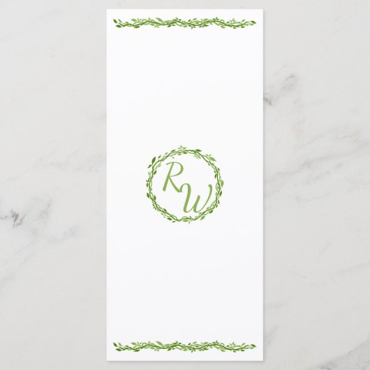 木に覆われた優雅さ |の結婚つる植物披露宴 メニュー (裏面)