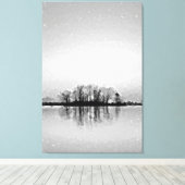 木に覆われた島 キャンバスプリント (インサイチュ (ウッドフロア))