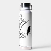 木に覆われた黒い割れ水の瓶 ウォーターボトル (背面)