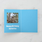 木に誕生日ベビーフクロウがいる カード (内部)