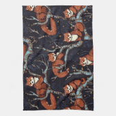 木に赤いパンダ キッチンタオル (縦)