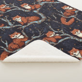 木に赤いパンダ シェルパブランケット (3/4)