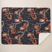 木に赤いパンダ シェルパブランケット (正面(横))