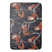 木に赤いパンダ バスマット (正面縦)