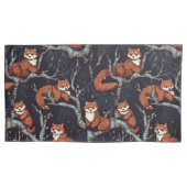 木に赤いパンダ 枕カバー (正面左)