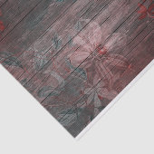 木に赤い白い庭の素朴花 薄葉紙 (詳細)