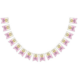 木に赤ちゃんシャワーフクロウ/ピンク，アゲハチョウバナー バンティングフラッグ