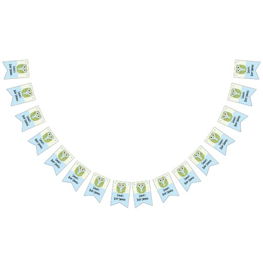 木に赤ちゃんシャワーフクロウ/青，アゲハチョウバナー バンティングフラッグ (全)