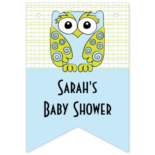 木に赤ちゃんシャワーフクロウ/青,アゲハチョウバナー バンティングフラッグ (第2の旗)