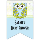 木に赤ちゃんシャワーフクロウ/青，アゲハチョウバナー バンティングフラッグ (第1の旗)