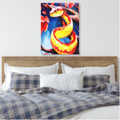 木に赤鮮やかと黄色のはかりで測コブラ キャンバスプリント (インサイチュ (寝室))