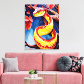 木に赤鮮やかと黄色のはかりで測コブラ キャンバスプリント (インサイチュ (リビング))