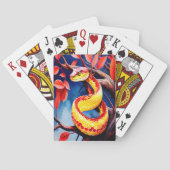 木に赤鮮やかと黄色のはかりで測コブラ トランプ (裏面)