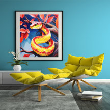 木に赤鮮やかと黄色のはかりで測コブラ