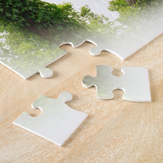 木に隠れたアオサギの自然 ジグソーパズル (側面)