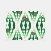 木に隠れるくま フリースブランケット (正面(横))