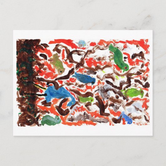 木に集まる鳥のポストカード ポストカード (正面)