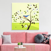 木に青い鳥 キャンバスプリント (インサイチュ (リビング))