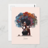 木に飾った髪のアフリカ系アメリカ人女性 ポストカード (正面/裏面)