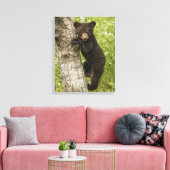 木に黒いクマの子 キャンバスプリント (インサイチュ (リビング))