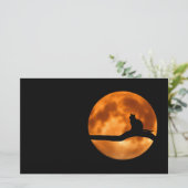 木に黒い猫のシルエット 便箋 (スタンド正面)