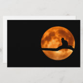 木に黒い猫のシルエット 便箋 (正面/裏面)