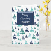 木のいとこモダンと家族メリークリスマス カード (黄色い花)