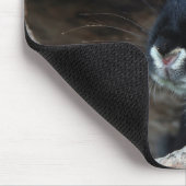 木のうろの黒うさぎ マウスパッド (コーナー)