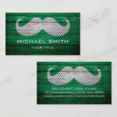 木のおもしろいテクスチャ上の口ひげ 名刺 (正面/裏面)