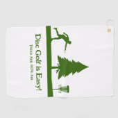 木のおもしろい障害付きグリーンディスクゴルフパッティング ゴルフタオル (横)