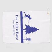 木のおもしろい障害付きブラックディスクゴルフパッティング ゴルフタオル (横)