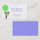 木のお母さんカードのフクロウ コーリングカード (正面/裏面)