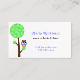 木のお母さんカードのフクロウ コーリングカード