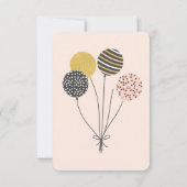 木のかわいい犬とパーティー帽子バルーン誕生日 (裏面)