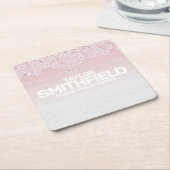 木のさくらんぼ素朴の花 スクエアペーパーコースター (アングル)