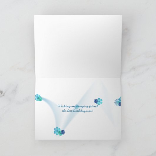 "木のすばらしい"誕生日のデイジーをとどまって下さい カード (内部)