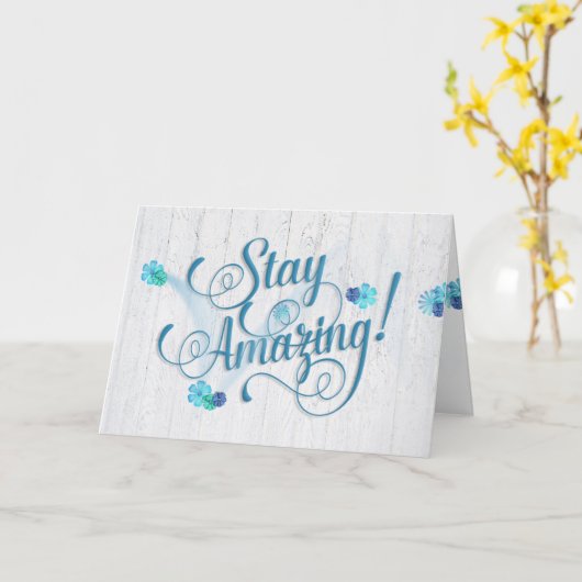 "木のすばらしい"誕生日のデイジーをとどまって下さい カード (黄色い花)