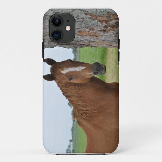 木のそばに立つ馬のケース Case-Mate iPhoneケース (裏面)