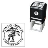 木のそばのぶちぎら #2 図書館の本の名前 セルフインキングスタンプ (インサイチュ)