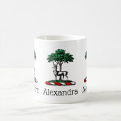 木のそばの雄鹿 紋章 エンブレム コーヒーマグカップ (中央)