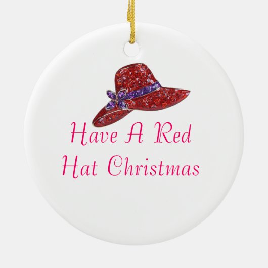 木のための赤い帽子 セラミックオーナメント (裏面)