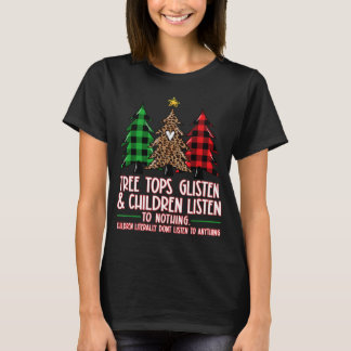 木のてっぺんが光り、子どもが何聞も聞かない Tシャツ