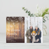 木のぬくもりあふれる家族のクリスマス定義写真 シーズンカード (スタンド正面)