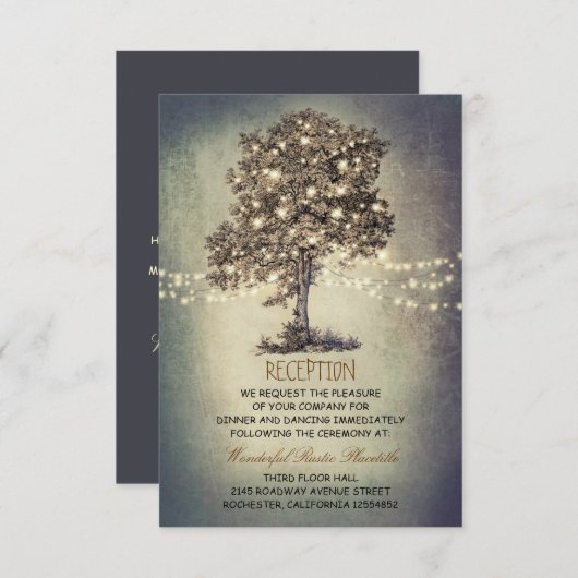 木のぬくもりあるウェディングレセプション&ドライブ方向案内 エンクロージャーカード (正面/裏面)