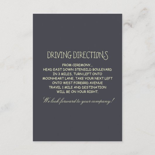 木のぬくもりあるウェディングレセプション&ドライブ方向案内 エンクロージャーカード (裏面)