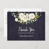 *~* 木のぬくもり感じるアンティーク調 ホワイトローズ ブライダルシャワー ポストカード (正面/裏面)